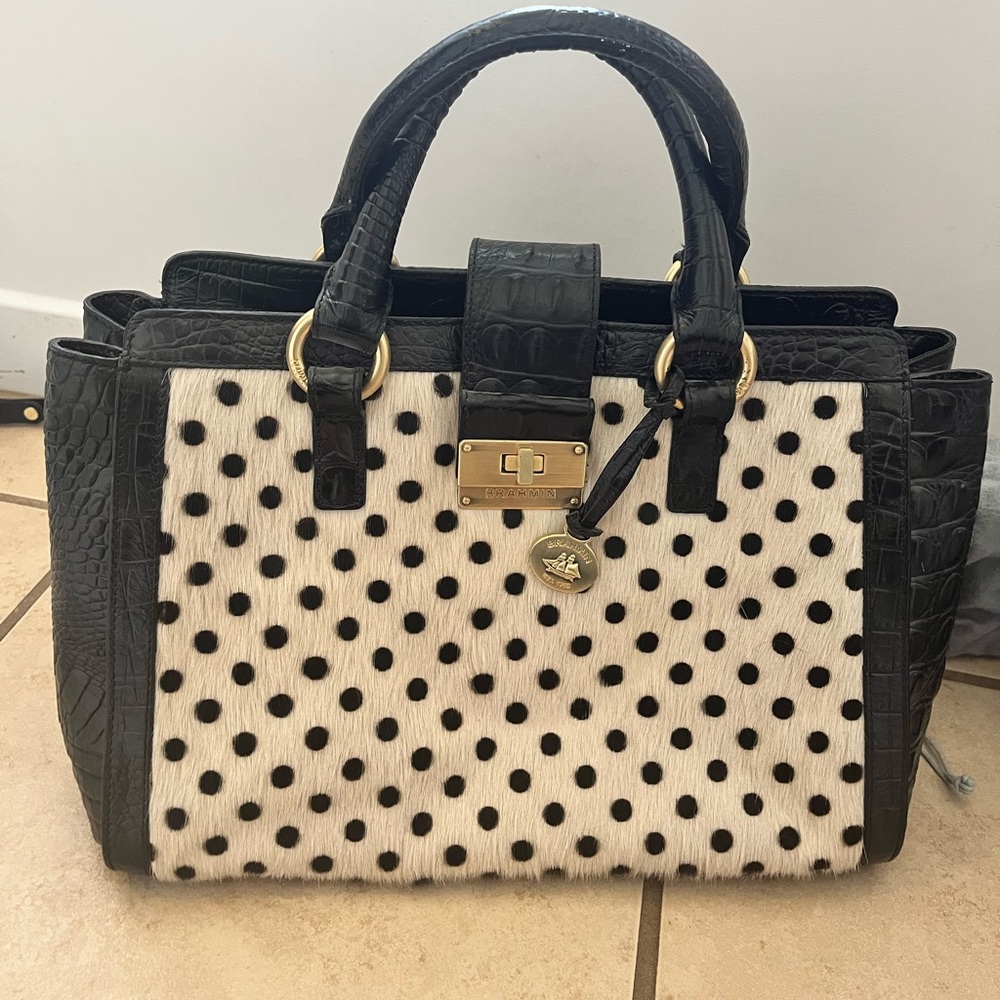 Gently used Brahmin Polka Dot purse.